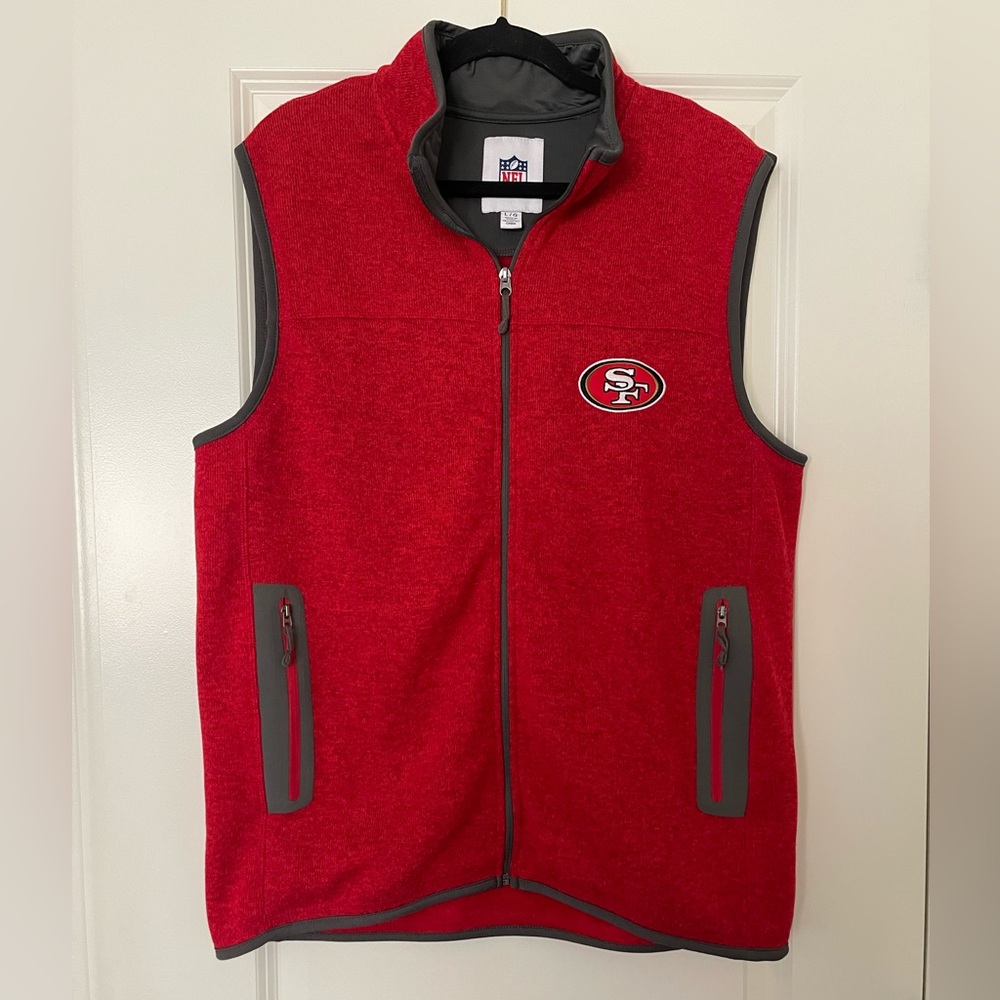 San Francisco 49ers Full-Zip Fleece Vest Red